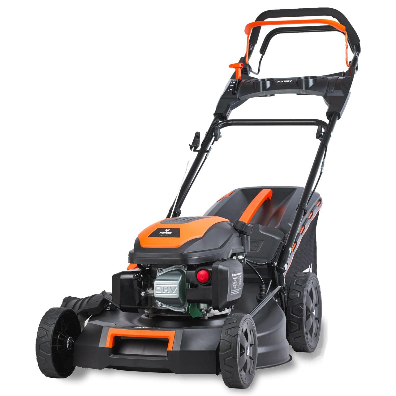 Kosiarka spalinowa FUXTEC 4w1 FX-RM5170PRO, 4 KM / 2,9 kW, szer. koszenia 51 cm, 7 poziomów (25–75 mm), elastyczny naped, 4-suwowa, kosz 60 l, mulczowanie i wyrzut boczny