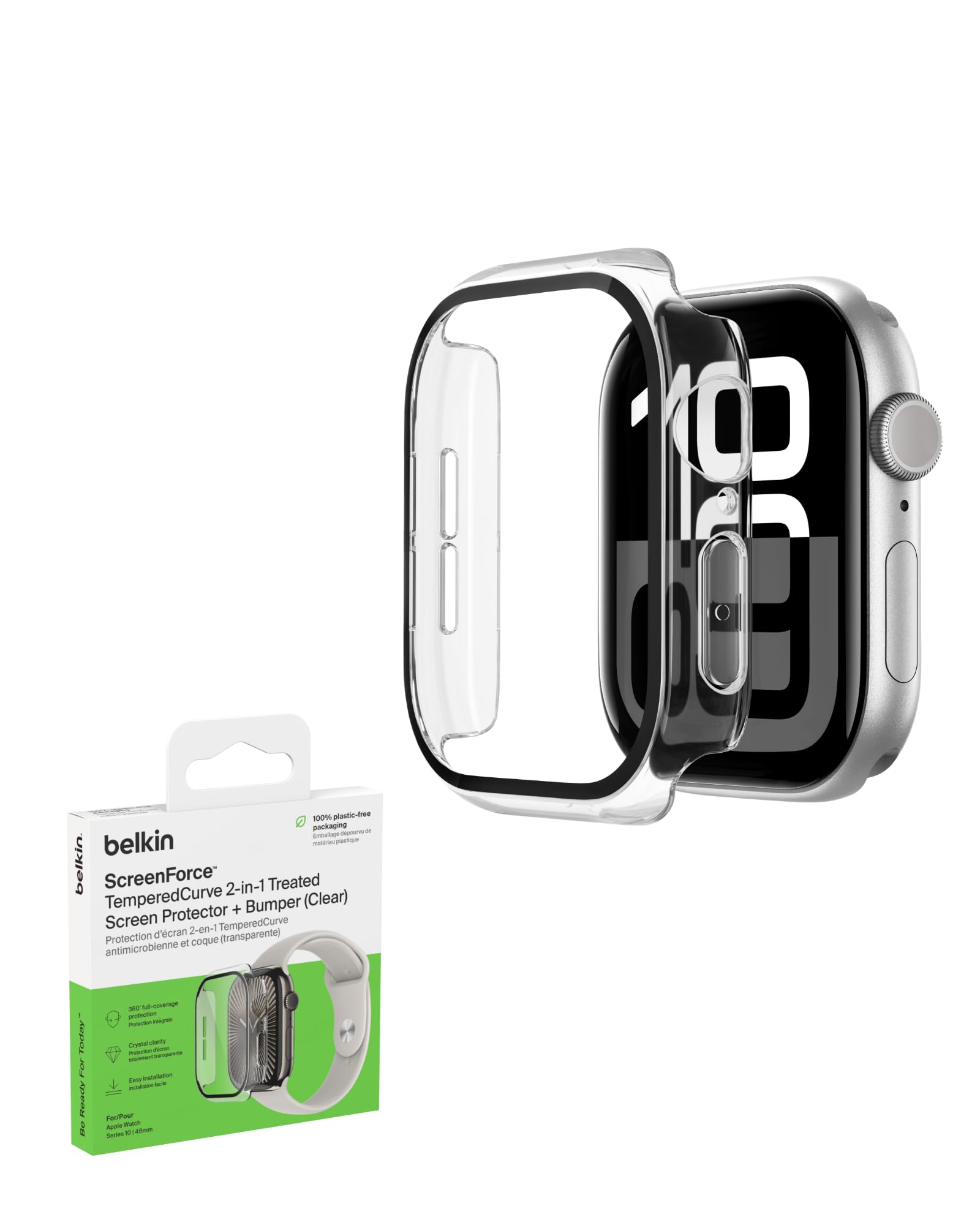 Amazon.co.jp: Belkin Apple Watch S10 46mm用 フルカバーバンパー保護 