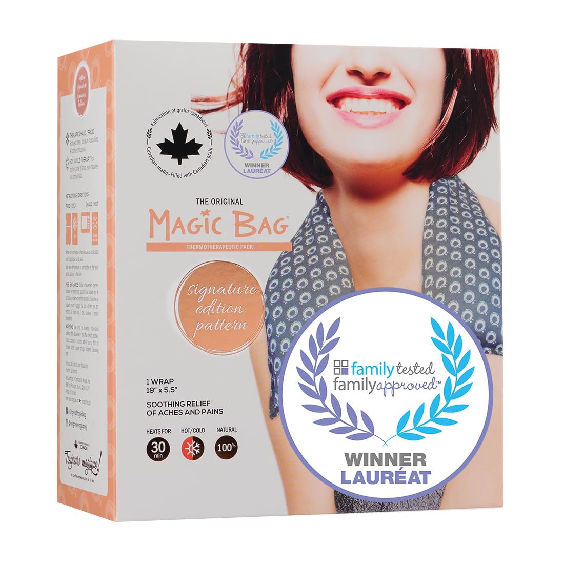 The Original Magic Bag Signature Edition Extended Compress, Hot/Cold Therapy for Neck and Lower Back Pain Relief, Cordless Hot Cold Compress, 46 x 13.5 cm (18.1