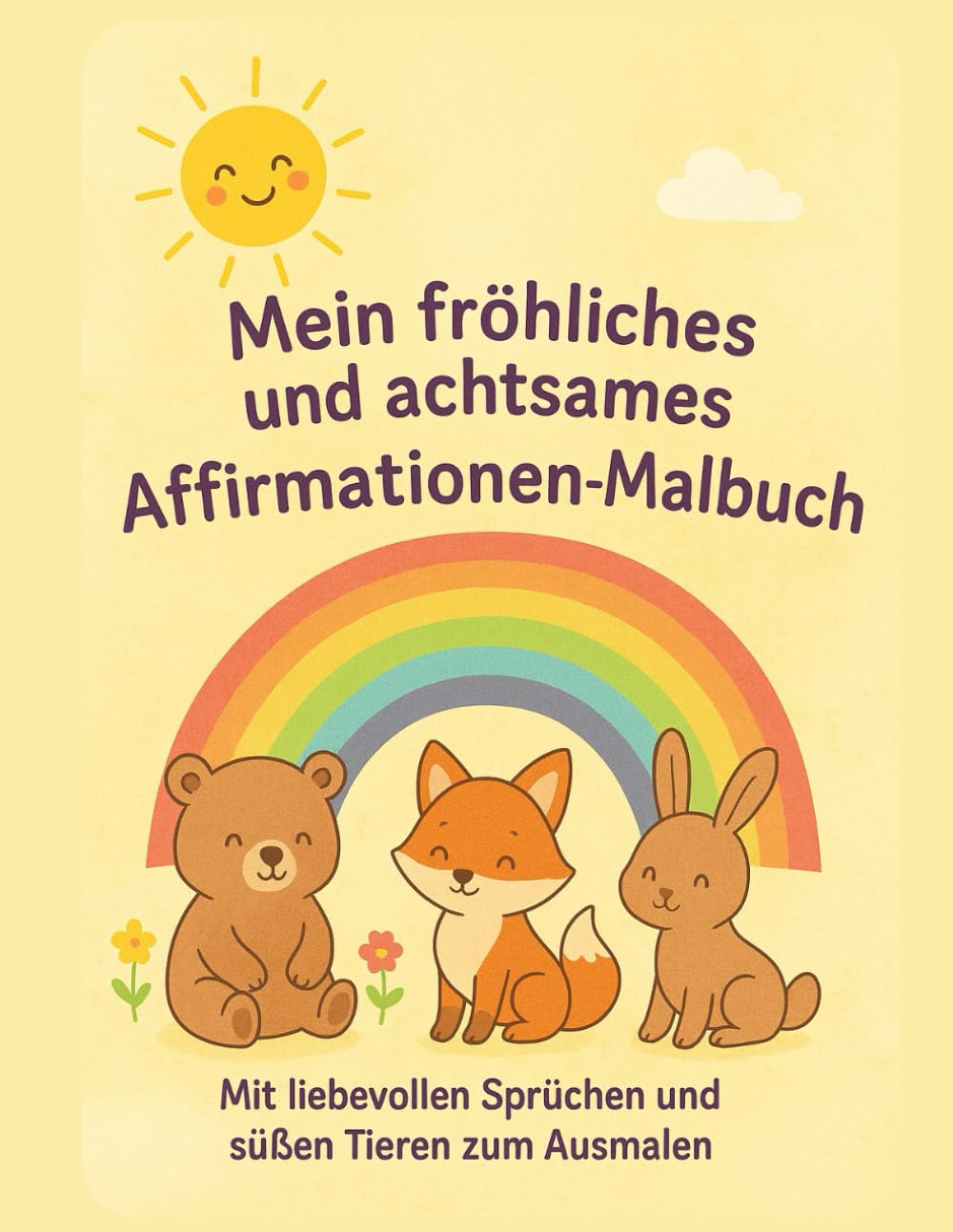Mein fröhliches und achtsames Affirmationen-Malbuch: Ein liebevolles Malbuch mit positiven Affirmationen für Groß und Klein. Mit liebevoll gezeichneten Tieren für Kinder ab 4 Jahren.