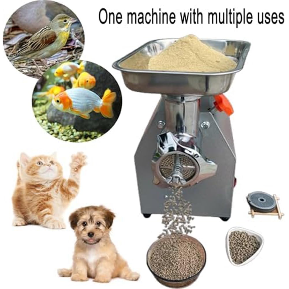 900 W elektrische Tierfutter-Pelletmaschine, Tierfutter-Pelletmaschine mit vergrößertem Tablett, Futtergranulatormaschine, Vögel, Angeln, Katzenfutterhersteller, Futterpelletmühle for Katzen(7mm)