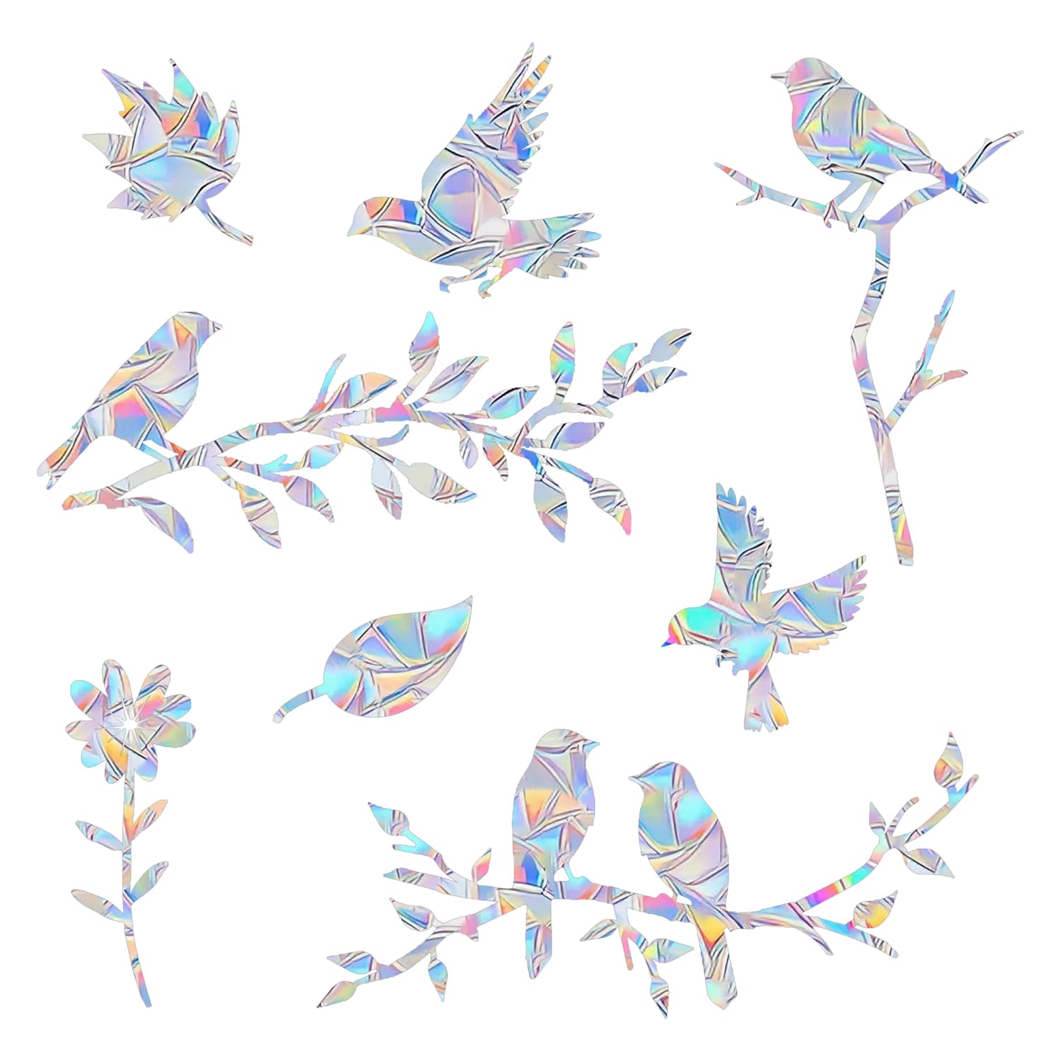 Rainbow Anti Collision Window Decals - Static Clings Stickers for Bird Strikes, Prismatic Non-Adhesive Vinyl Stickers for Glass Windows, Save Birds