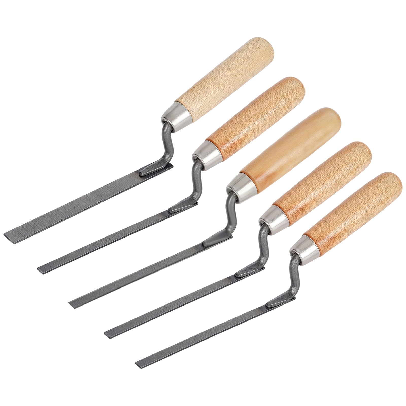 Finger Trowel, 5Pcs Pointing Trowel Kit 6 8 10 12 15mm Pointing Tool for Brickwork, Trowels Cement Tool Carbon Steel, Mortar Grout Tools for Bricklaying Tile Laying and Masonry Work