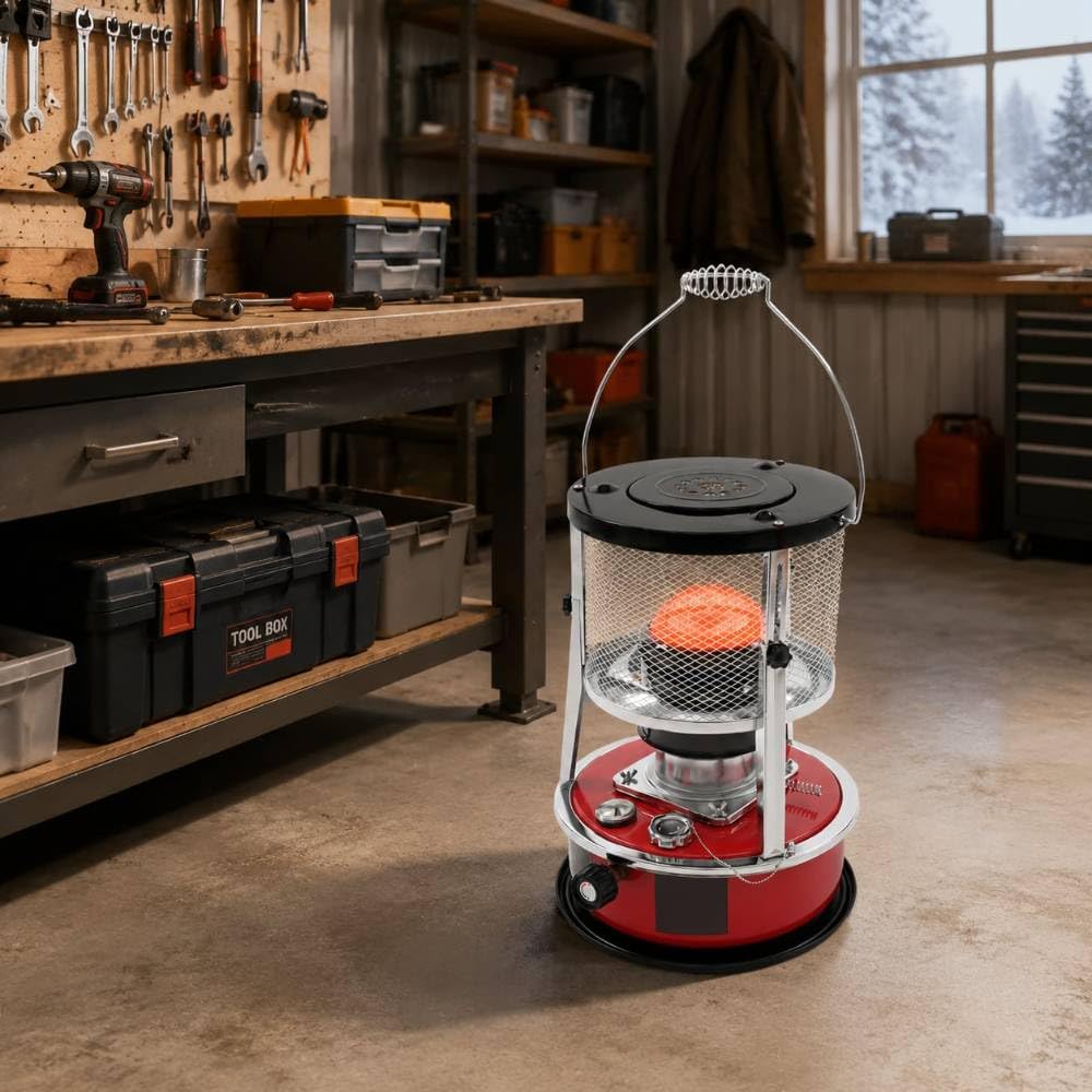 Stufa a cherosene 9000 BTU, riscaldatore portatile con altezza regolabile