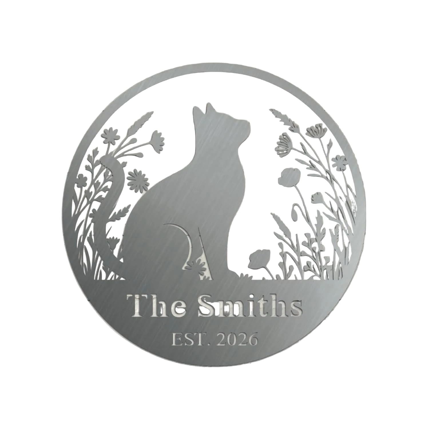 Image Industry Personalised Cat in Meadow Steel Garden Sculpture