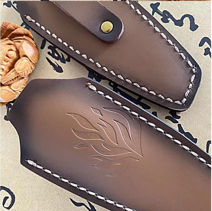 1PC Leather Knife Sheath for Belt Loop, Protective Case with Snap Closure Fits for Outdoor Camping, Hiking, Farm