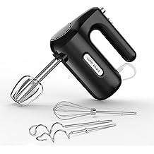 Lord Eagle 5-Speed Hand Mixer Electric, 300W Compact Handheld Mixer, Portable Kitchen Egg Beater with 5 Attachments &amp; Storage Bag, Cake Supplies for Bread Dough Baking, Lightweight, Black