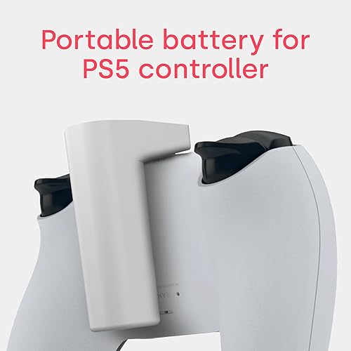 Vista 2 de Remotto5 - Cargador inalámbrico para controlador PS5, batería portátil para DualSense, juega mientras se carga, +12 horas de duración de la batería