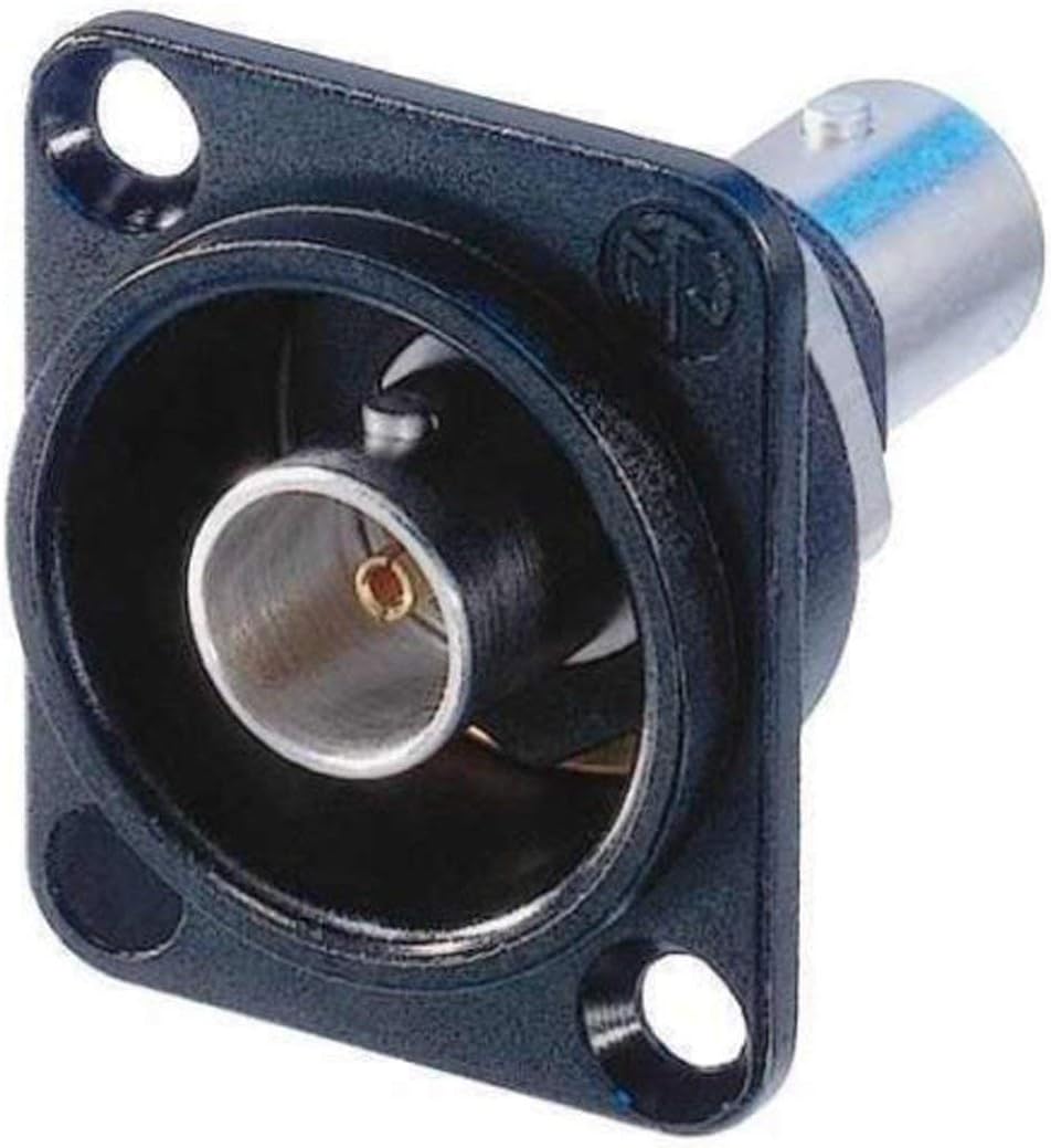 Neutrik NBB75DFIB-P Receptacle BNC D style feedthrough Isolated-Black 75 ohm-by-Neutrik by Neutrik USA