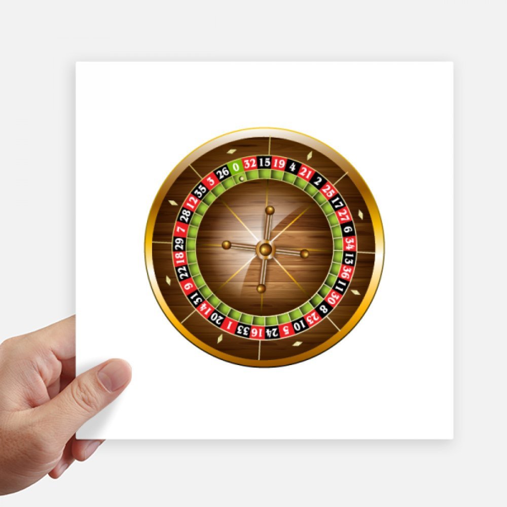 Autocollant pour ordinateur, moto et mur avec illustration de roulette de casino carrée 4 pièces