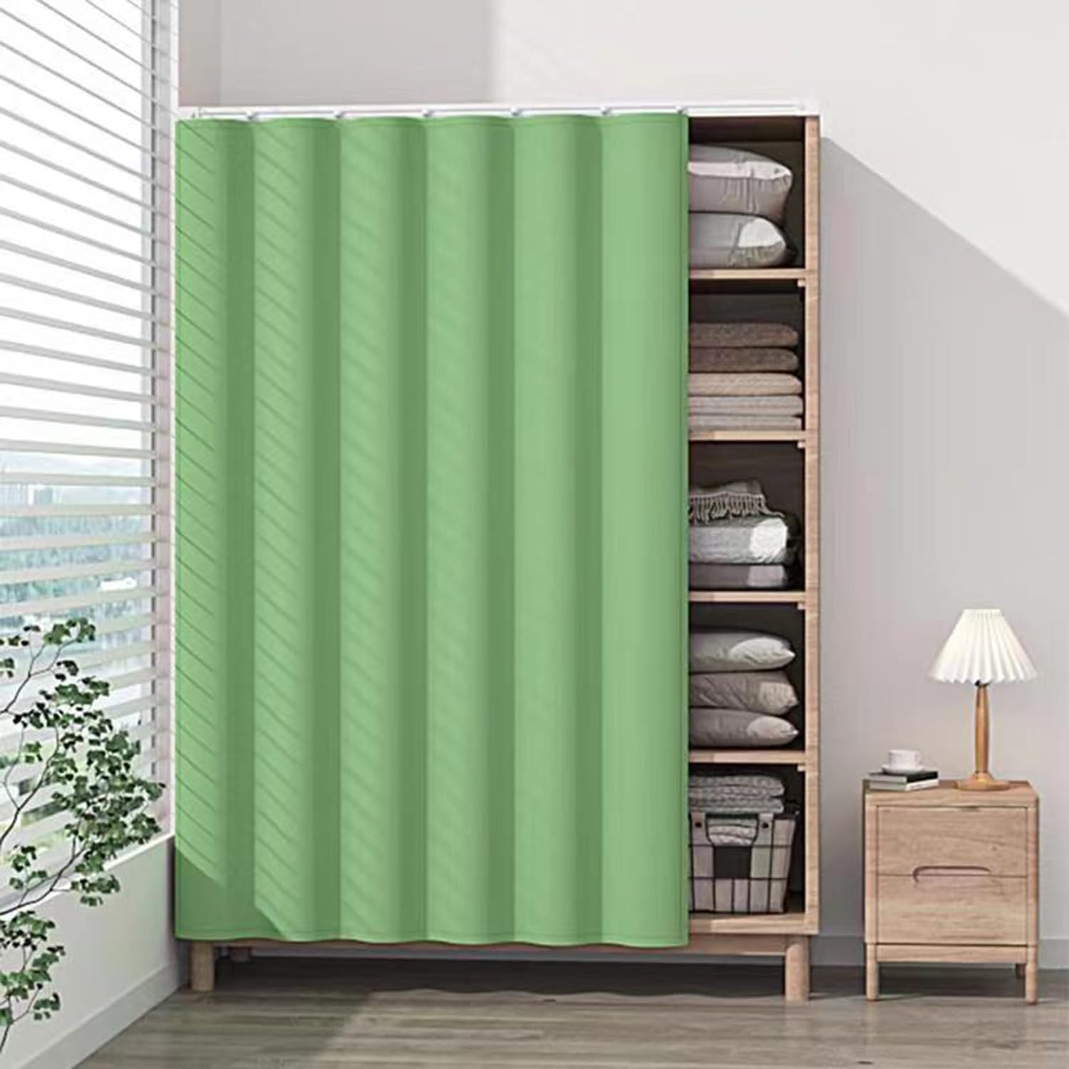 Rideaux de cuisine L100xH200 cm | Rideau de porte d'armoire opaque beige