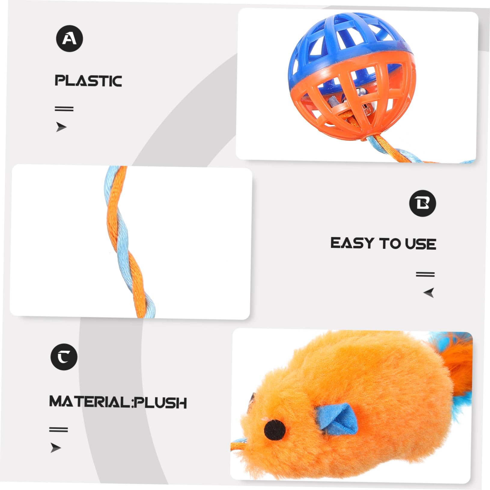 Jouet avec Clochette Interactif en Peluche et Plastique Soulage L'ennui et Stimulation des Chatons pour Chaton pour Jeux D'intérieur