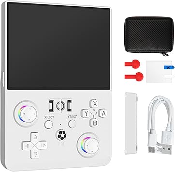 R36MAX2 Handheld Game Console 4.5 Inch IPS HD Screen Portable Retro Game Console Open Source Handheld Consoling for Outdoor Travel Office Walking