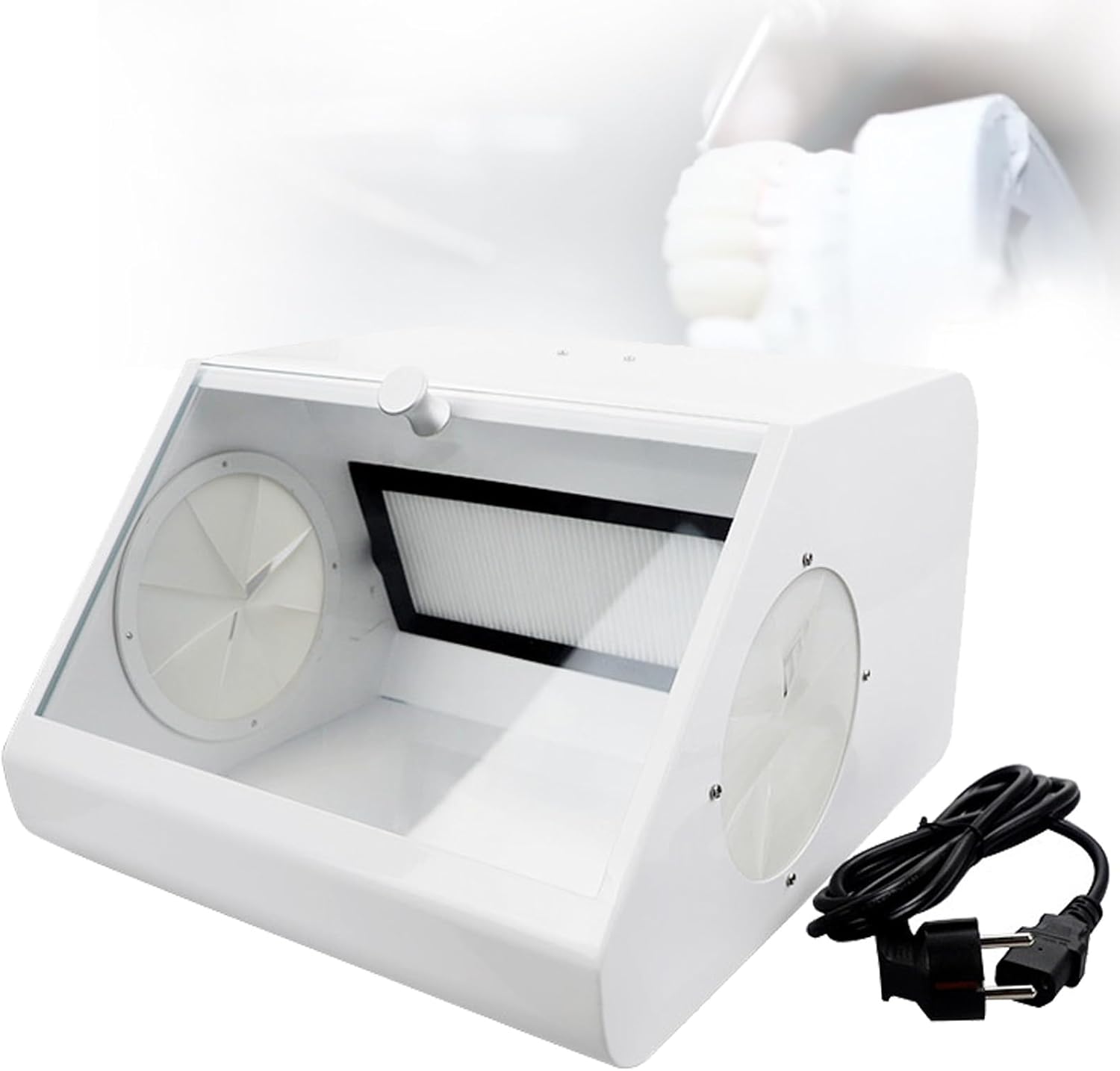 Dental lab Tabletop polishing dust Sandblasting Cabinet,Manual dust-Proof Box,for Sandblasting Lapping Engravingoperation