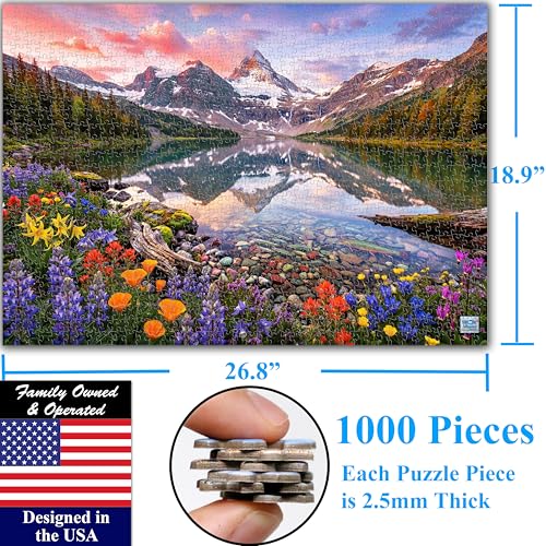 Think2Master Glacier Lake Reflections 1000 Pieces Large Format Jigsaw Puzzle: 13+, Teens, Adults & Families. Rocky Mountains Alpine Lake. Great Gift for Nature, Hiking, Camping. Size: 26.8” X 18.9” - Image 5