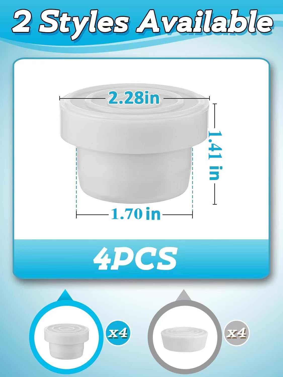 Pack of 4 Pool Ladder Rubber Buffers, Pool Ladder Bumpers, White Pool Ladder Accessories, Swimming Pool Ladder, Rubber Plug - Image 2