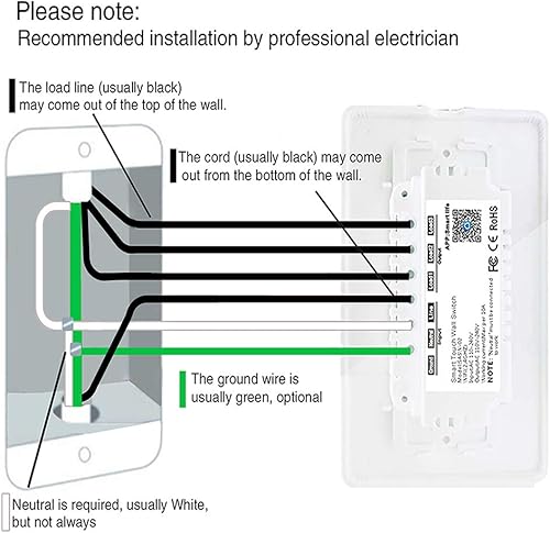 Miniatura 3 de Interruptor de luz inteligente, triple interruptor WiFi botón de interruptor inteligente, compatible con Alexa y Google Home, control remoto con