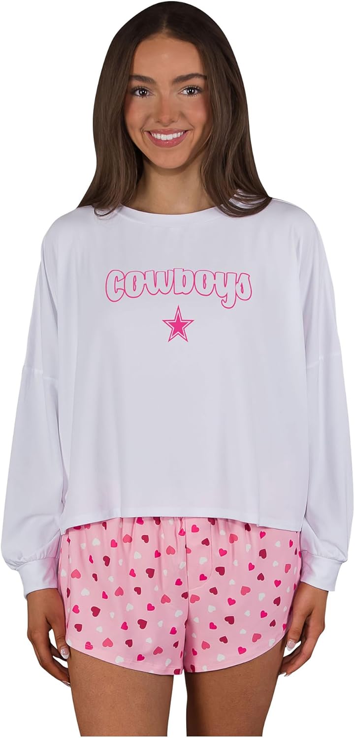 Concepts Sport Women's NFL Long Sleeve Top & Short Set