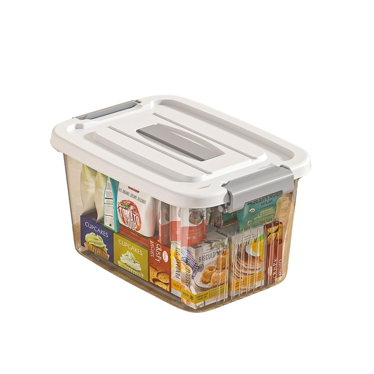Ash & Roh Heavy Duty Plastic Storage Bins with Locking Lids – Clear, Stackable Containers for Bedroom or Closet Organization (pack of 1, medium 25cm X 34 cm X 18 cm)