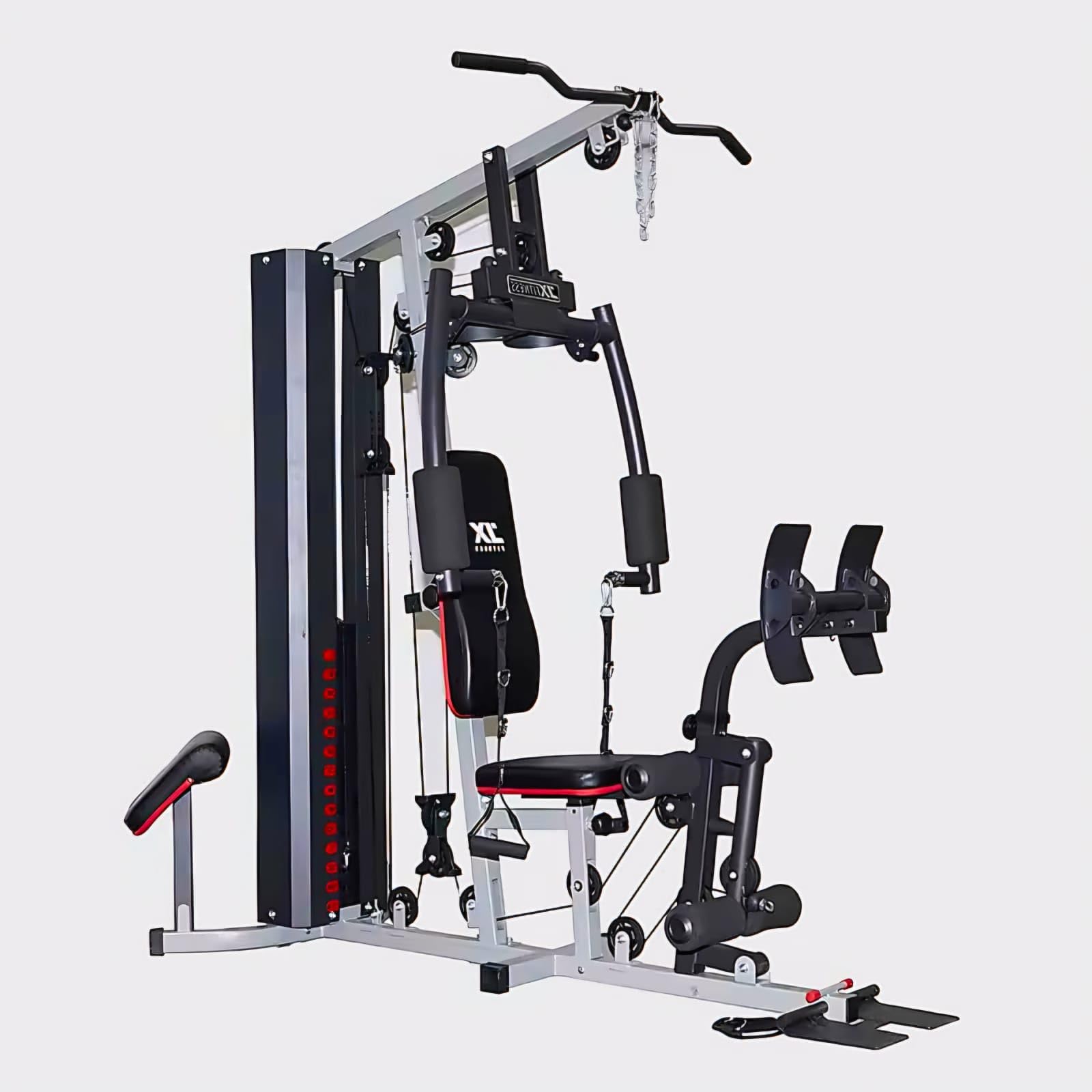 JX Multi Functional Home Gym Equipment JX-1189 with Leg Press, extension & Bicep Curl/ Weight Stack 150lbs / 68kgs Dead Weight Stacks, Full Body Workout Machine, Adjustable Seat.