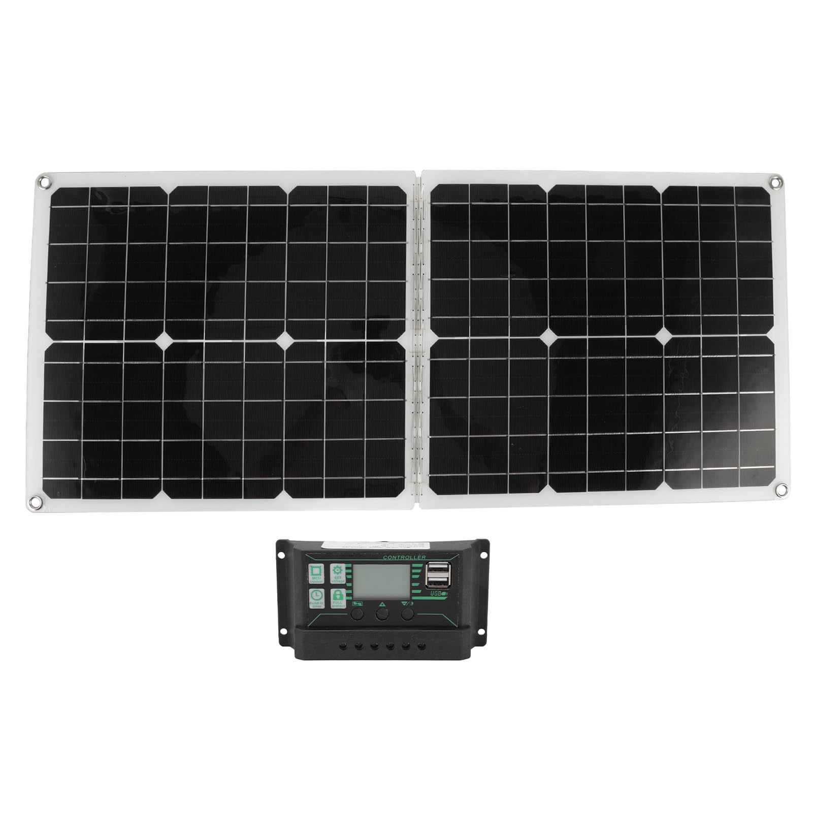 Hyuduo Pannelli Solari da 50 W, Pannello Solare Pieghevole in Polisilicio 2A Pannello Solare Portatile, Alta Efficienza di Conversione per la Ricarica della Batteria dell'auto per, Viaggi in