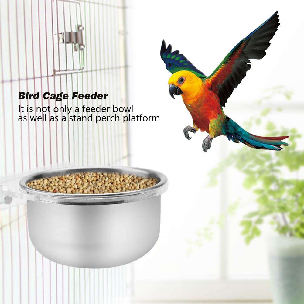 Papegaai Voerbekers Vogels Voedsel Schotel Papegaai Voerbak Roestvrij Staal Met Standaard Baars Voedsel Water Feeder Vogelkooi Accessoire voor Valkparkiet Parkiet(#2