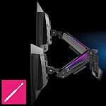 MSI MPG MT201DR V2-Premium RGB Dual Monitor Stand Arms,17-35" Support,VESA Compatible,Adjustable Heavy Duty Gas Spring Mount,44 lbs per Screen