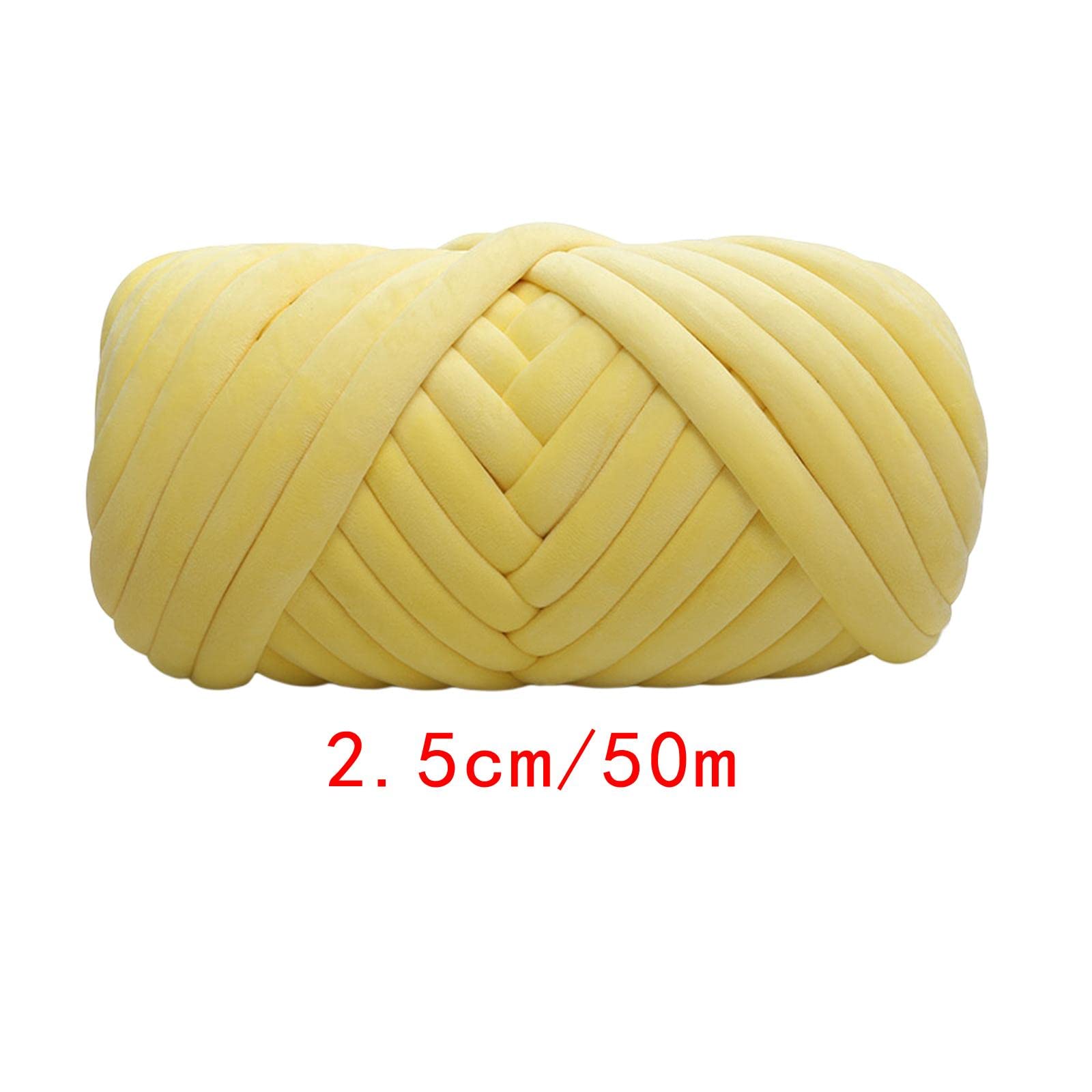 Oshhni 1 kg Dickes Samtgarn, Armstricken, Häkeln, DIY, weicher Schlauch, Riesengarn, Gewichtsgarn für Handgestrickte Decken, Überwürfe, Hüte, GELB