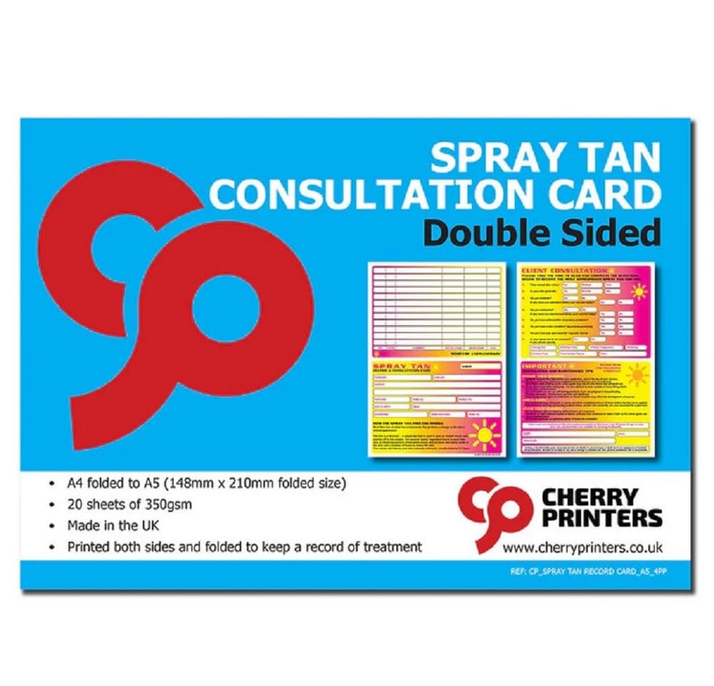 Tarjetas de consulta doble cara A4 doblada a A5, hojas de 350 g/m² Cherry Printers 2
