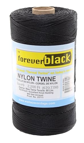 #9 X 2200' Forever Black Tarred Twisted Nylon Twine 1 lb