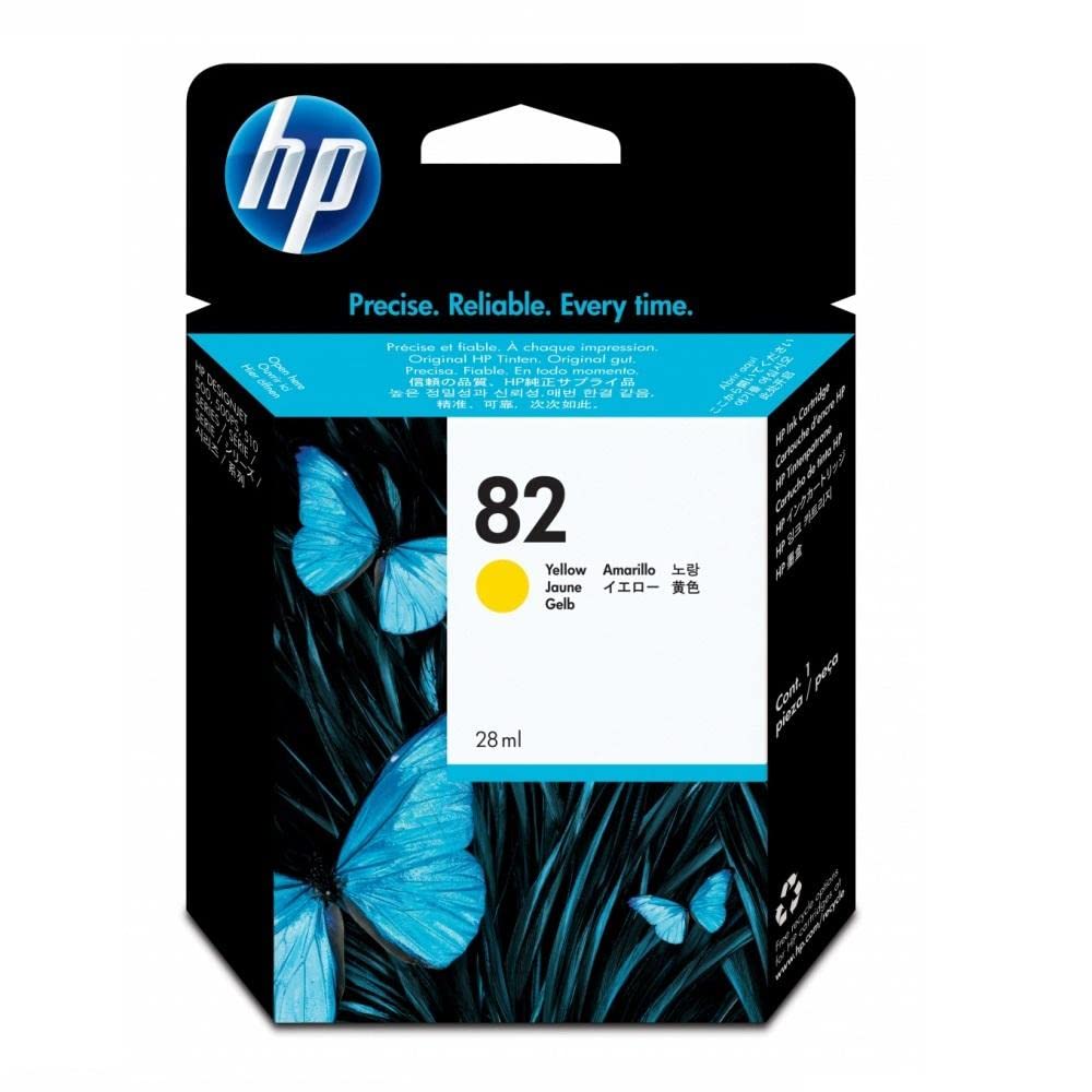 Cartouche HP 82 Jaune Originale à haute fluidité pour traceur DesignJet - 8