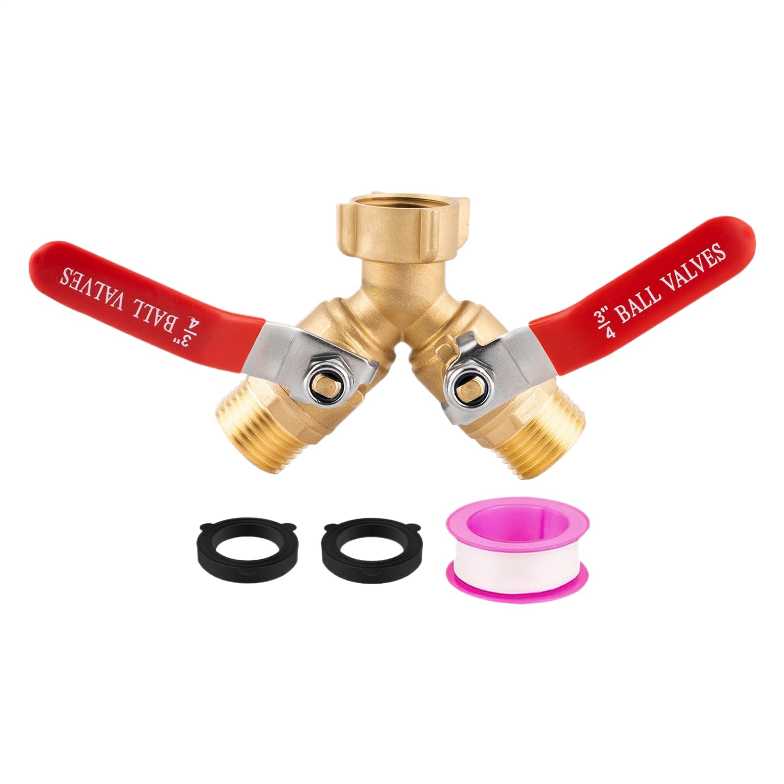 Splitter Per Tubo Da Irrigazione - Valvola In Robusto, Accessorio Per Irrigazione Filettatura GHT 3/4", Affidabile Separatore Di Rubinetto Bidirezionale, Strumento Di Distribuzione Acqua