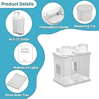 Vista 5 de Dispensador de Detergente para Ropa de 61 OZ, Paquete de 2 Dispensadores de Detergente Líquido, Dispensadores de Detergente de Plástico para Polvo