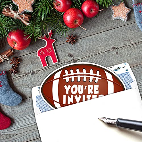 Hafhue 15 Pcs Football Shaped Fill-In Invitations Cards With Envelopes, Funny Football Birthday Party Baby Shower Invitations Cards For Boys Girls Adult Son Daughter (It' S Game Time) #TOP3