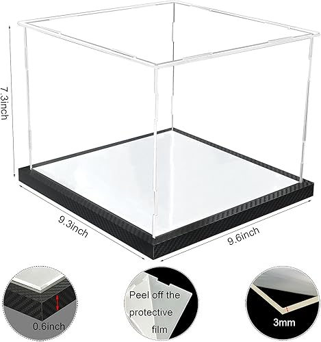 Miniatura 3 de Vitrina transparente para sombreros, soporte acrílico para gorra de béisbol, caja de almacenamiento transparente para sombreros, gabinete cuadrado