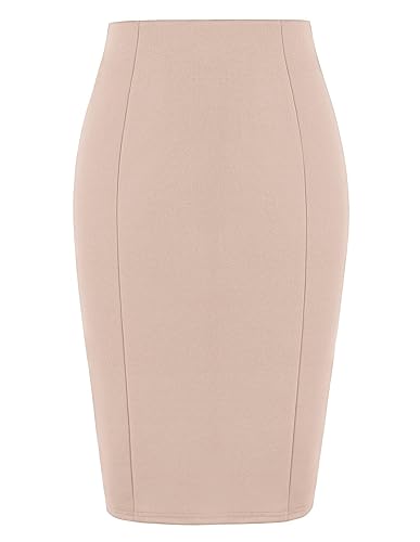 Kate Kasin Womens Knee Length Elastic Waist Stretchy Bodycon Plaid