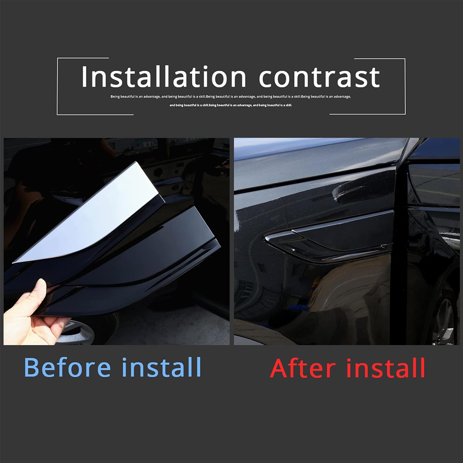 Car side fender trim Compatible with Land Rover Discovery 5 2017-2023 Car side fender black replacement trim accessories, car blackening modification