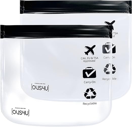 Clear TSA Approved Toiletry Bag, Quart Size CarryOn Clear Liquids Bag