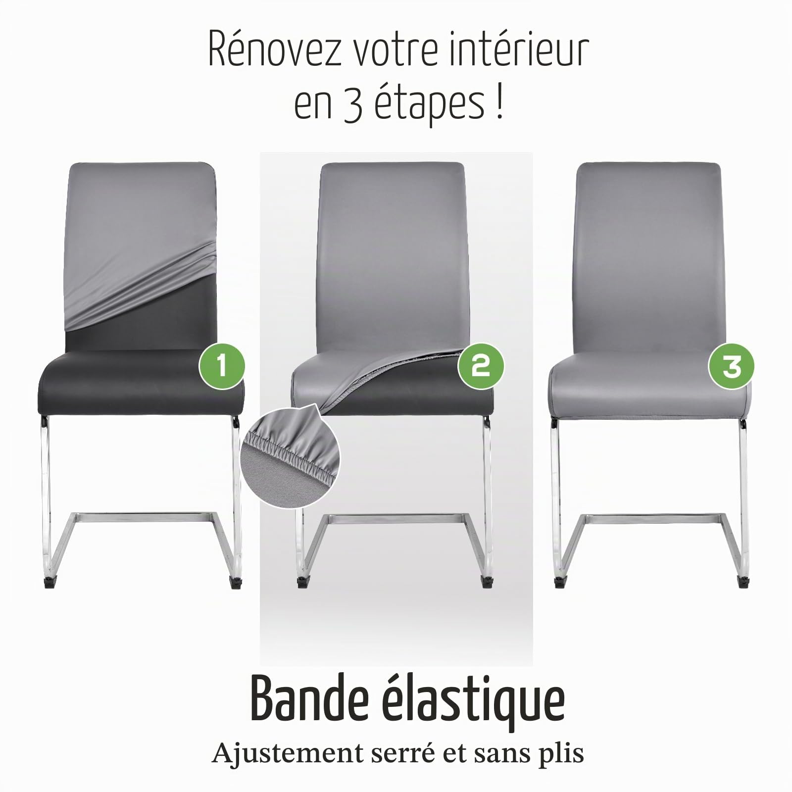 Alishomtll Lot de 6 housses de chaise extensibles en PU similicuir housses de chaise pour fauteuil inclinable imperméables housses de chaise élastiques universelles pour salle à manger housses de