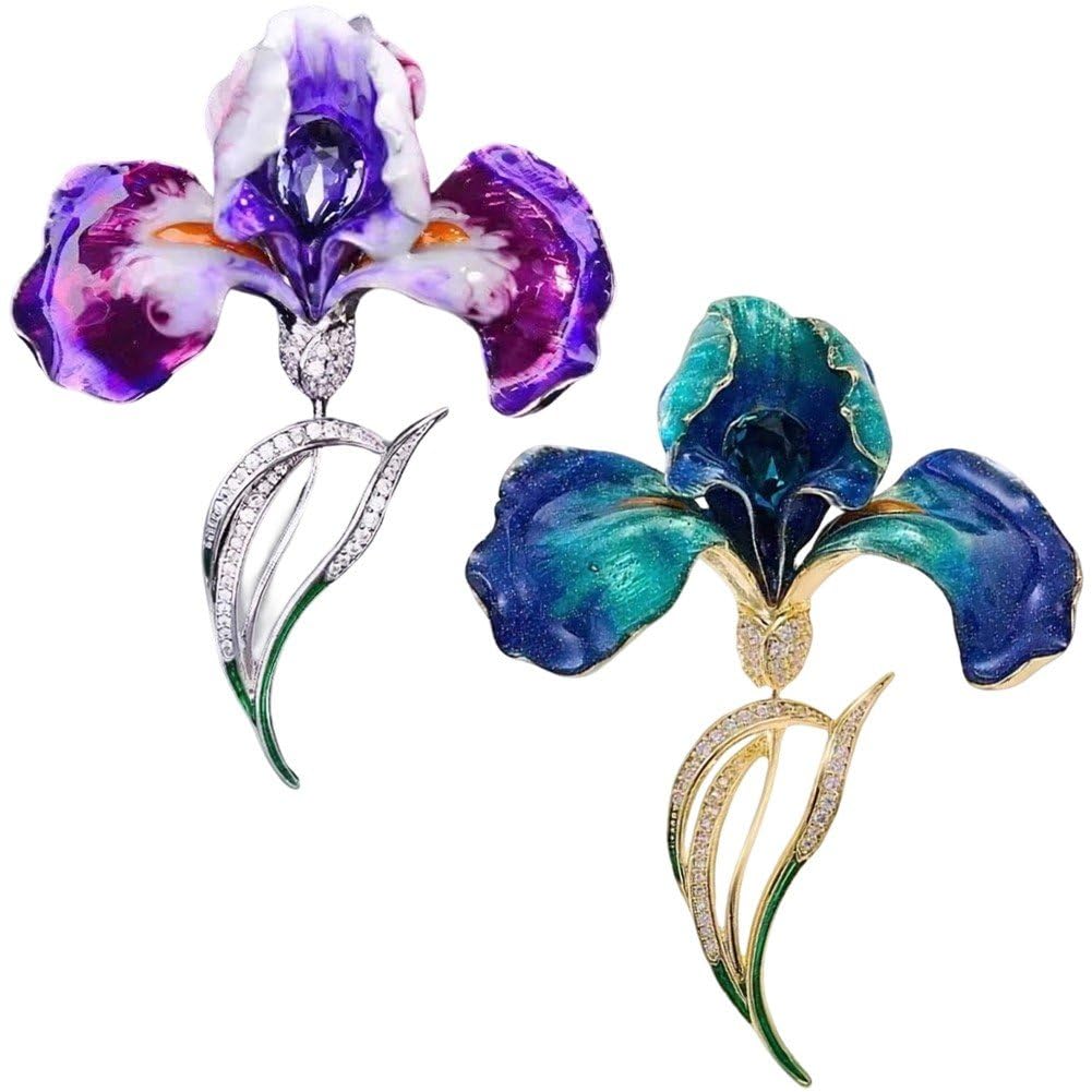 Sslvya 2 Pcs Elegant Brooch Korean Style Lapel Pins for Women Hat Bag Suit Dress Jewelry Fashion Accessories