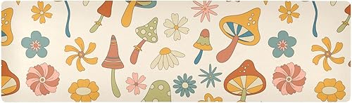 Salvamanteles de tela retro de hongos del bosque para platos calientes, almohadilla resistente al calor y camino de mesa al aire libre impermeable