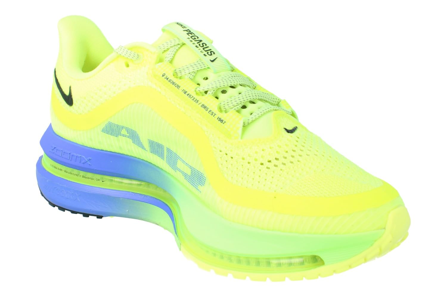 Nike Pegasus Premium - Tenis de correr para hombre (Bolt Ice/Lime Blast/Sapphire/Black Spruce)