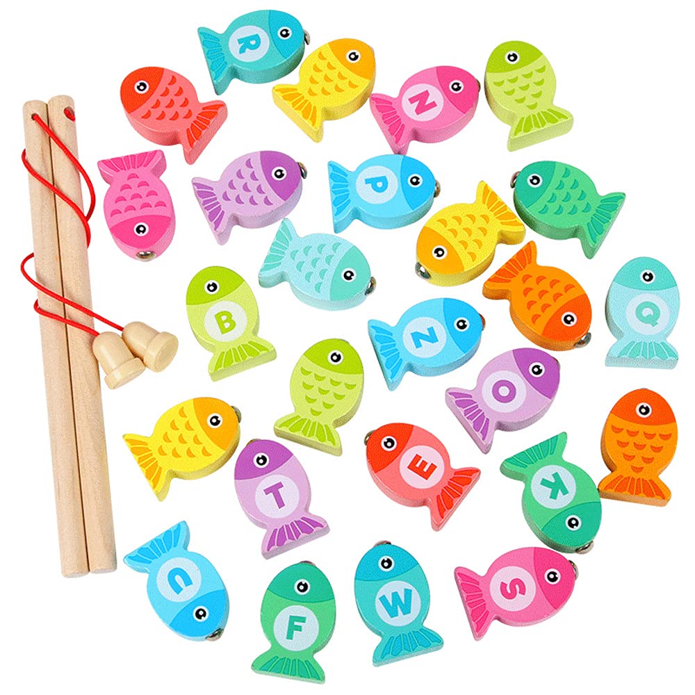 Buy CICITOYWO Wooden Fishing Board Game Toy Set ABC Alphabet