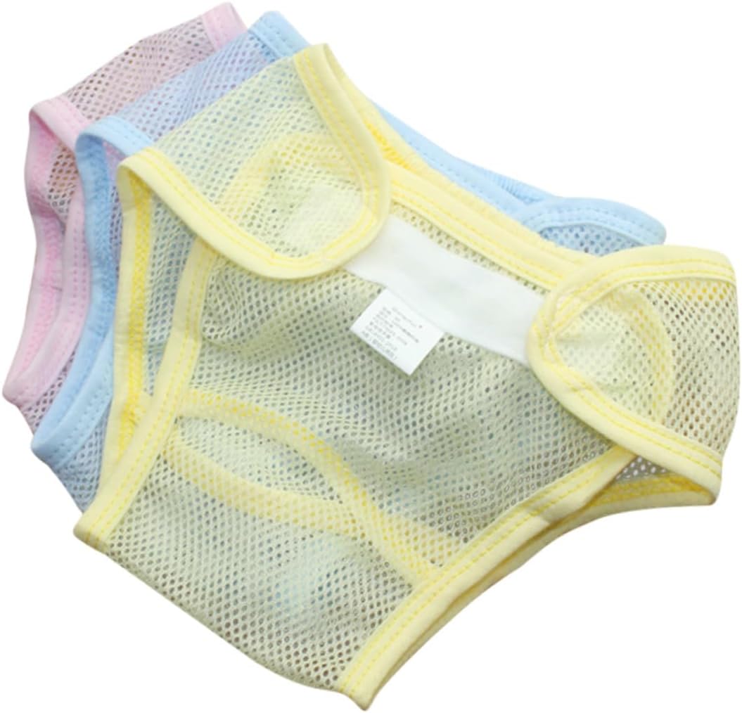 3pcs Washable Training Pants Breathable Soft Potty Underwear for Toddlers Reusable Net Diapers Yellow and for Use