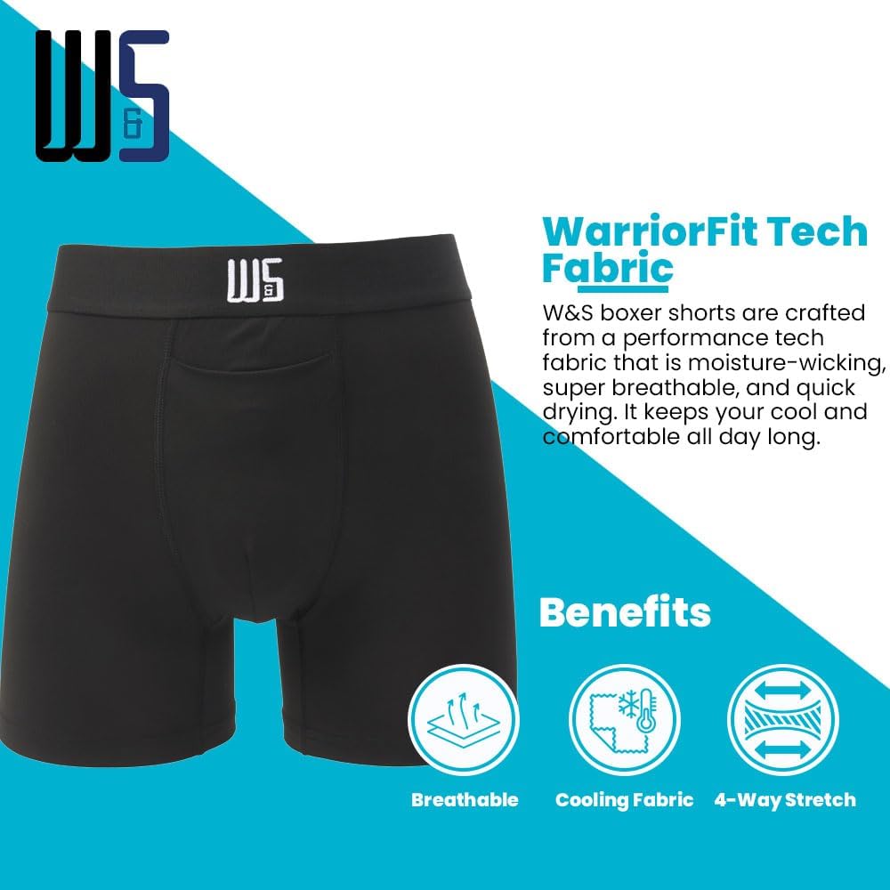 Warriors & Scholar Men’s Trunk Underwear – Moisture-wicking Trunk Boxer Briefs - Image 3