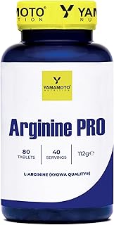 YAMAMOTO NUTRITION Arginine PRO Kyowa Quality 80 Compresse, Integratore Alimentare di L-Arginina, Aumenta l’Energia nel Pre-Workout e Supporta la Crescita Muscolare