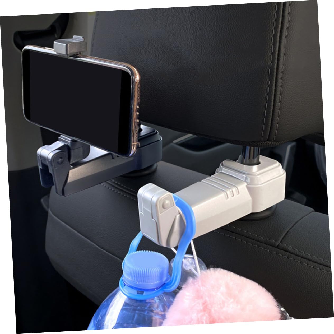 Mikinona Universal Auto Headrest Phone Holder Multi-Function Seat Back Hook Hanger Clips