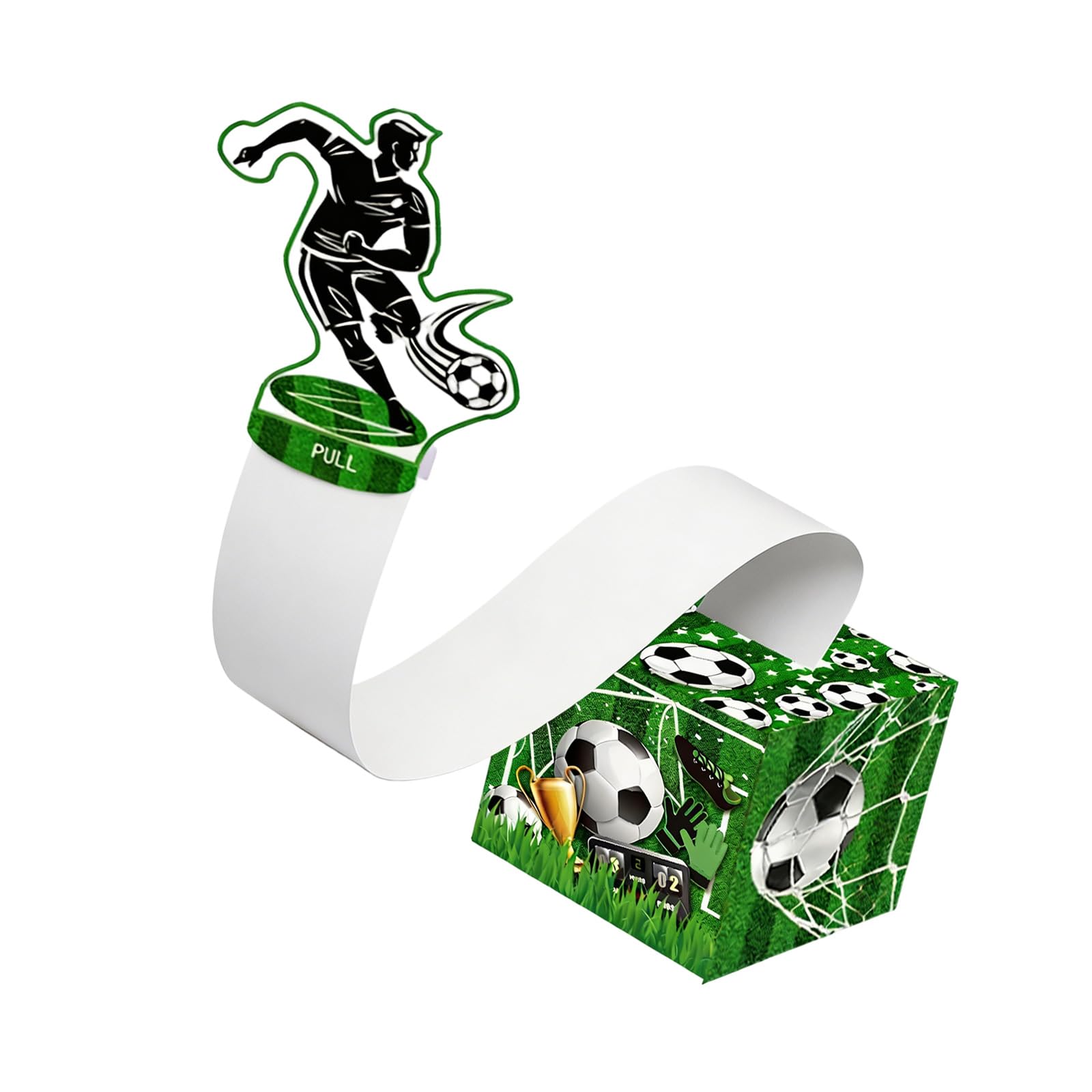 Kaeltsyn Themed Birthday Cash Pull Box Exciting Present for Childrens Football Celebration Decor Sports Theme Gift Box
