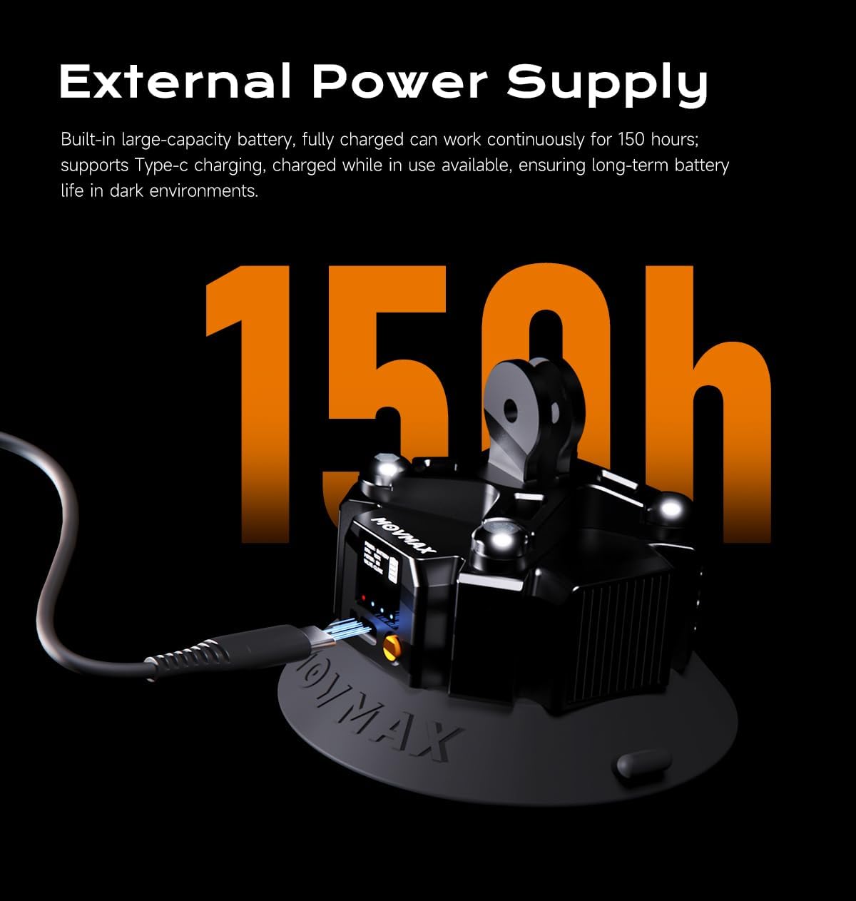 Movmax Solar-Powered Electronic Suction Cup,Auto-Suction Cups Professional Camera Mount,Universal Thread Mount,Compatible with Blade arm,Vlogging & Action Camera (New Updates) image 5 of 9 B0FCYF529R