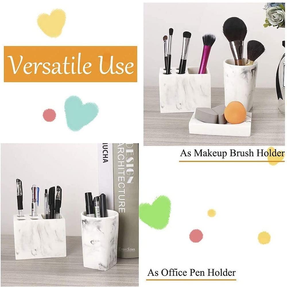DSMYYXGS Juego de Accesorios for Baño 5 Piezas Colección Marble Pattern Accesorios Conjunto - Porta Cepillos de Dientes, Jabonera, Dispensador de Jabón, Vaso for Enjuague Bucal